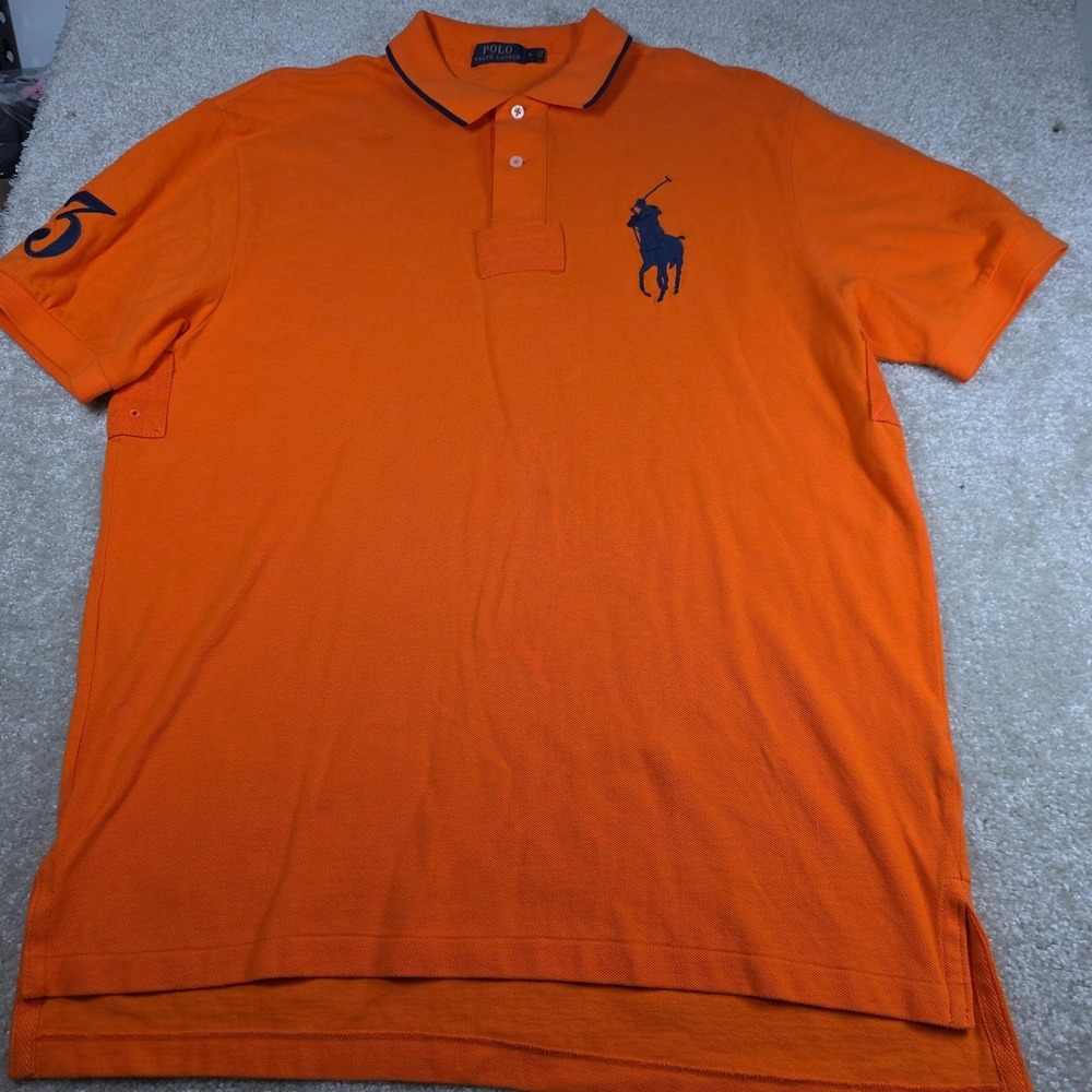 Ralph Lauren Polo Shirt Mens Size L Orange Short Sleeve Classic Fit Outdoor - Picture 2 of 13